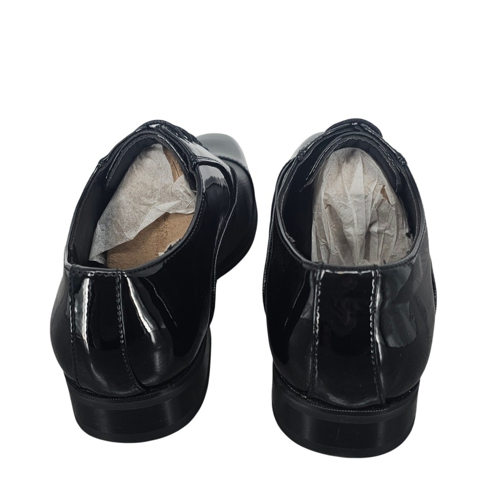 Robert David Mens Black Patent and Textured Cap Toe Oxford Dress Shoes 11 New - Picture 5 of 9